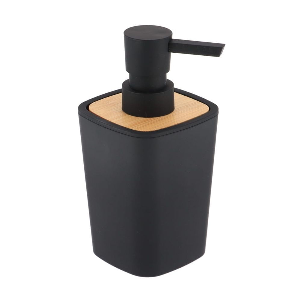 Dispensador de jabón Rubber Abs Bambú 380ml Negro