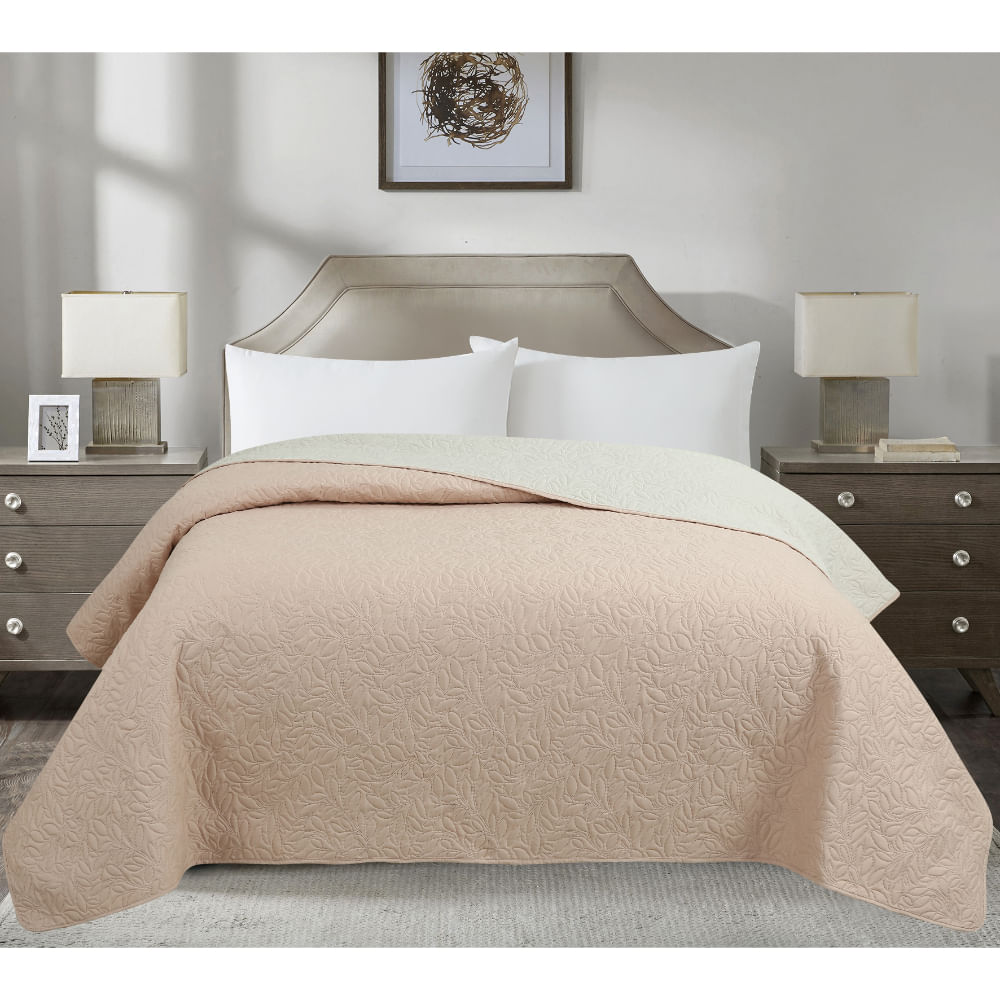Cubrecama OI26 Ultrasonic Solido Beige Rosa