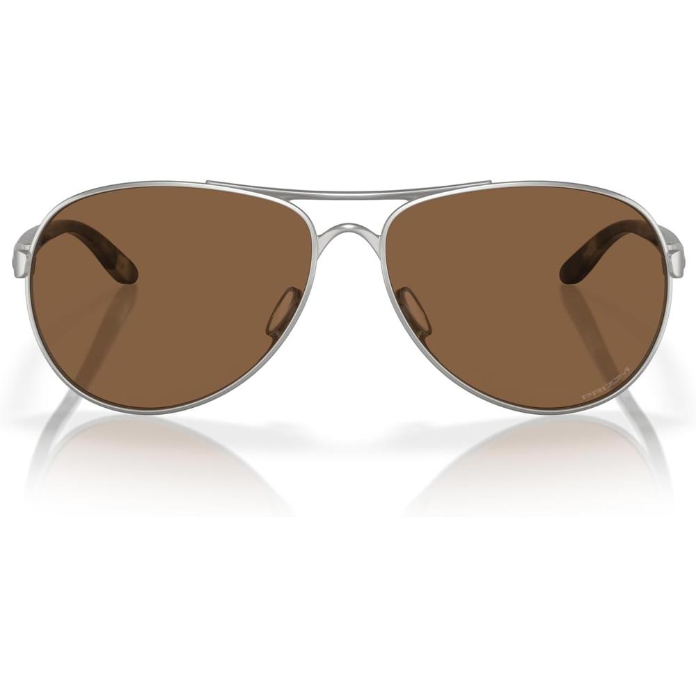 Oakley OO4079 Feedback Aviator Gafas de Sol para Mujer | Satin Chrome / Prizm Bronze