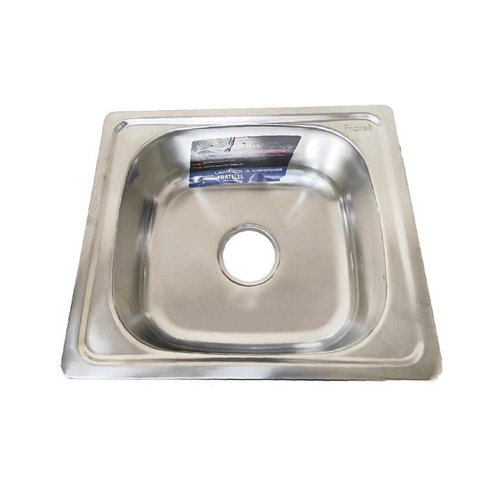 Lp-4640 Lavadero Premium P Acero Inox Cr 46X40X18 Cm Fratelli Plateado