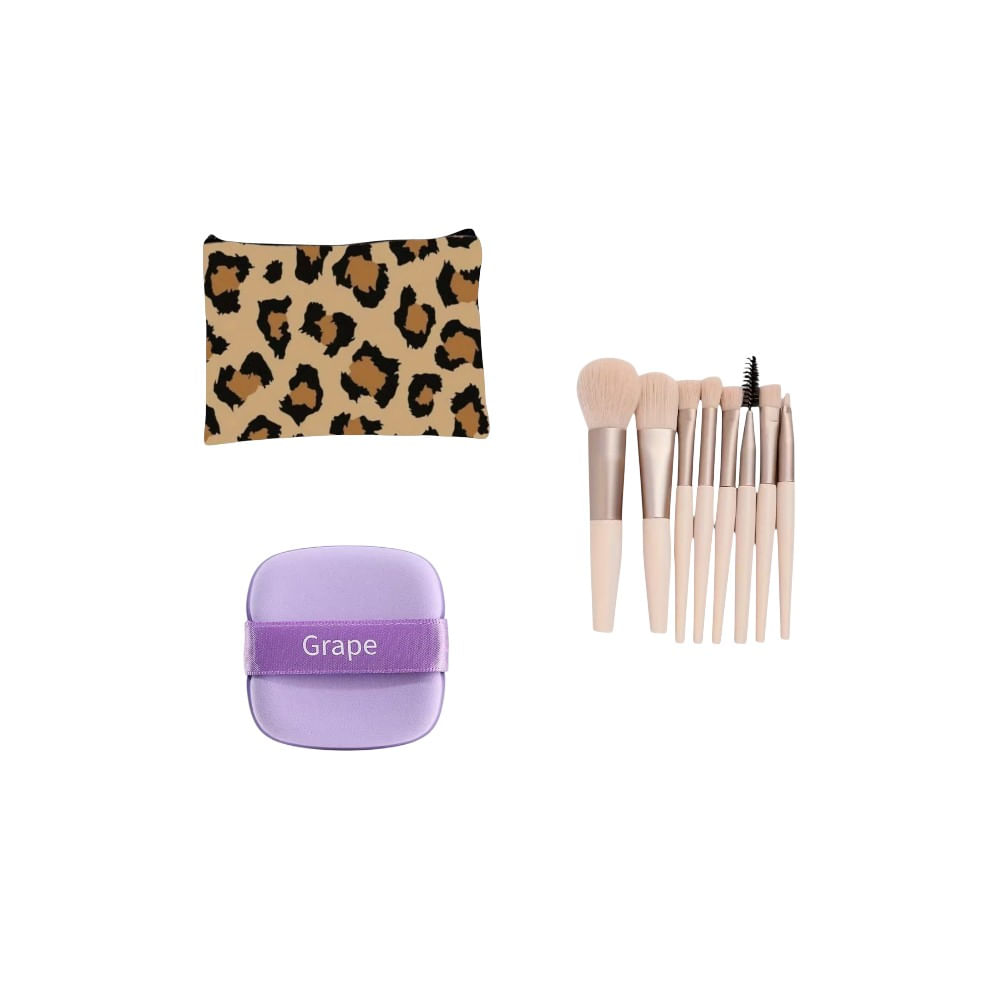 Pack Neceser Leopardo - Esponja -Juego de Brochas