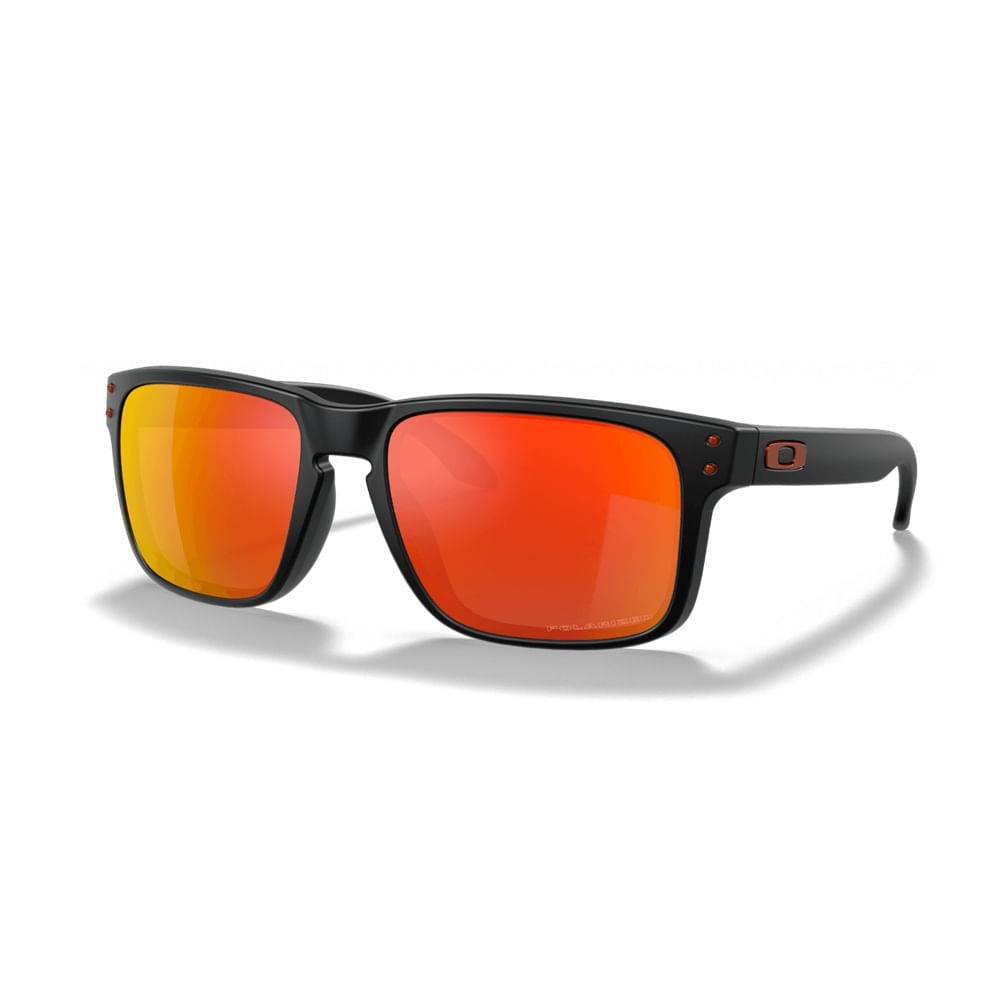 Lentes de Sol Oakley Holbrook OO9448 Negro Mate con Logo Rojo