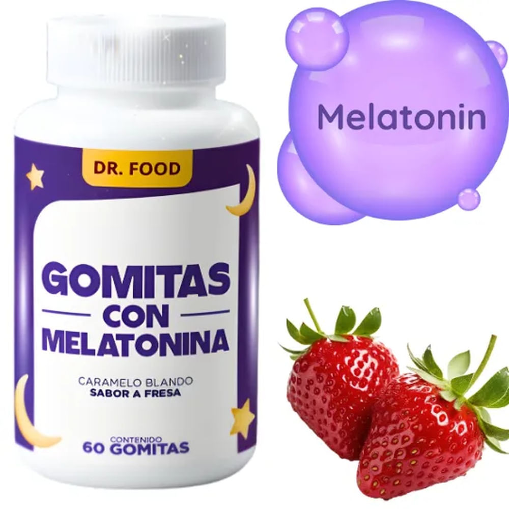 Gomitas Masticables Sabor Fresa con Melatonina 60 gomitas