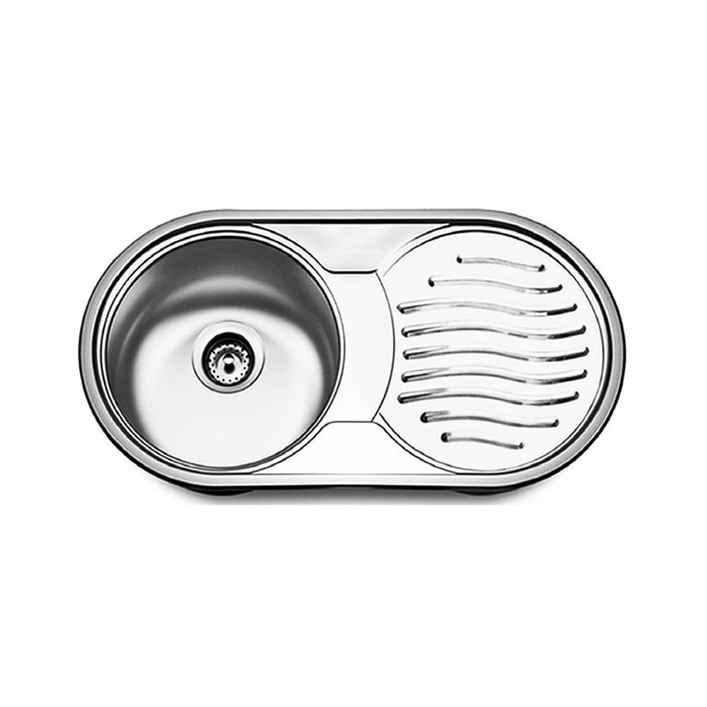 LAVADERO ACERO INOX SEMIDUETO CESCU ND85X45 B FRATELLI Plateado