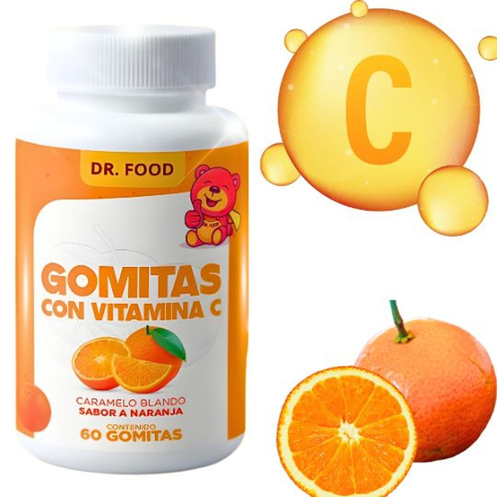 Gomitas Masticables Sabor Naranja con Vitamina C 60 gomitas