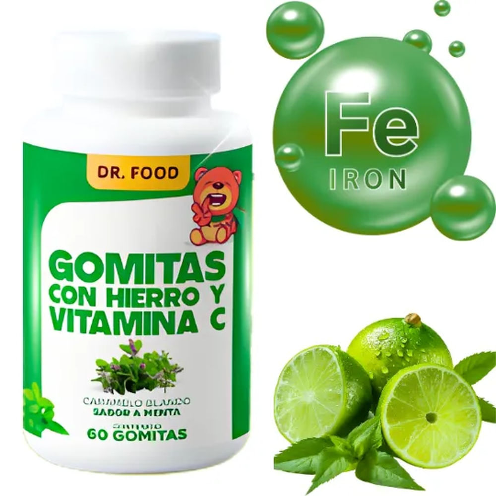 Gomitas Masticables Sabor Menta con Hierro y Vitamina C 60 gomitas