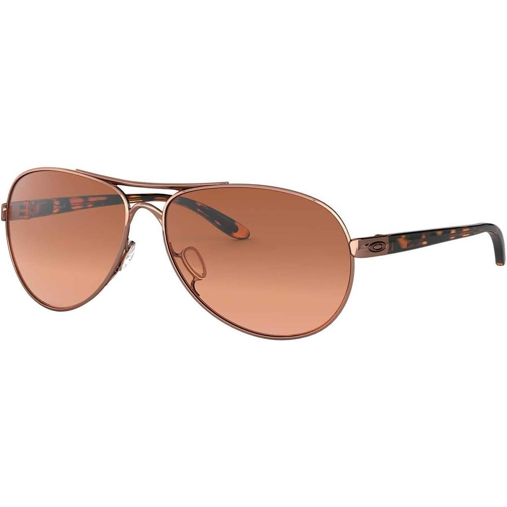 Oakley Feedback OO4079 Gafas de Sol Aviator para Mujer | Rose Gold / Vr50 Brown Gradient