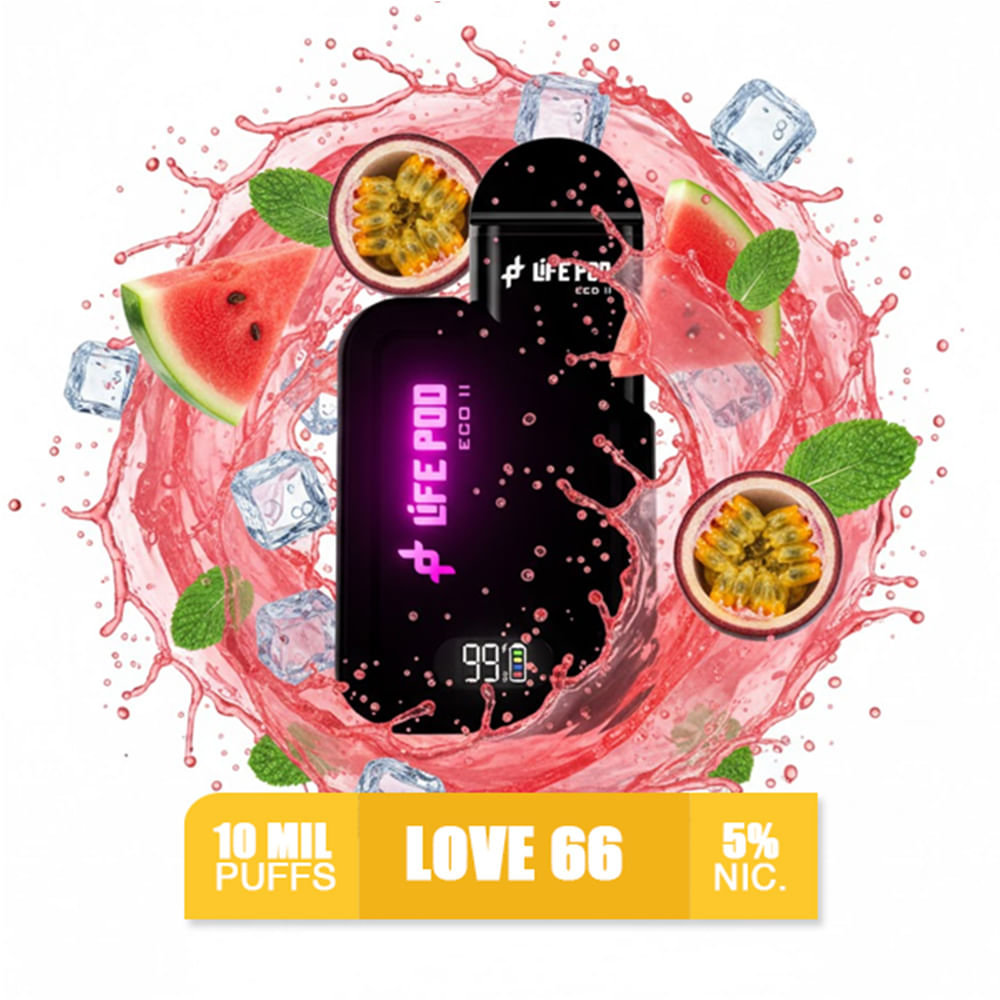 Love 66 Life Pod Eco 2 Kit Bateria más Pod 10k Puffs