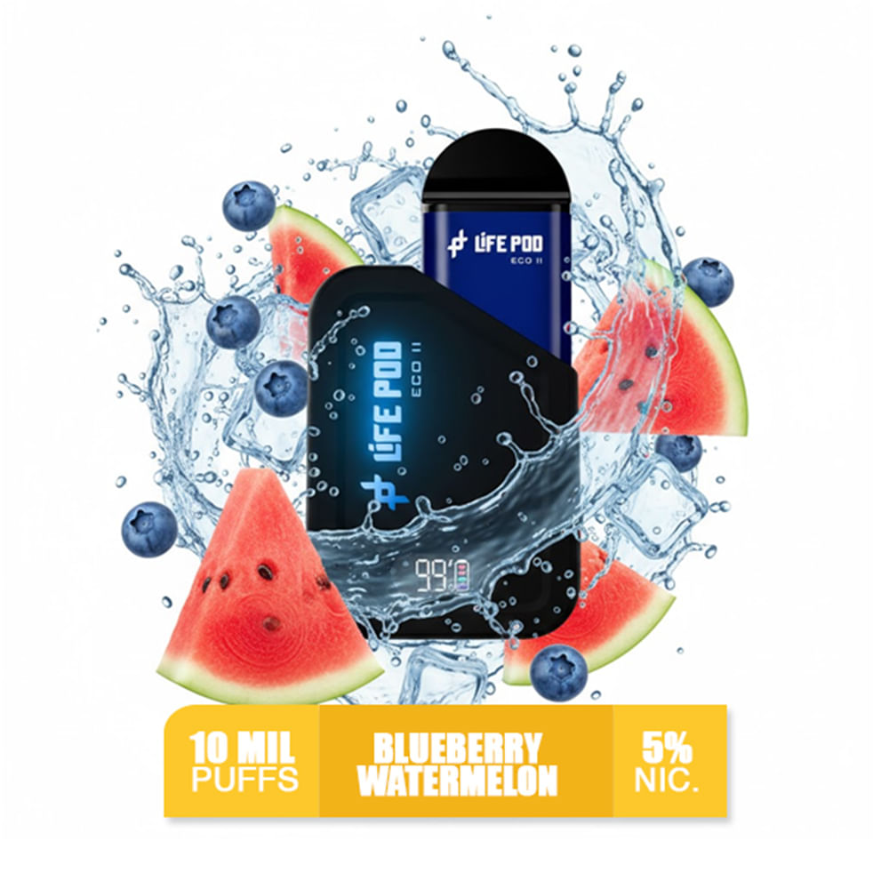 Blueberry Watermelon Life Pod Eco 2 Kit Bateria más Pod 10k Puffs Blueberry Watermelon Life Pod Eco 2 Kit Bateria más Pod 10k Puffs
