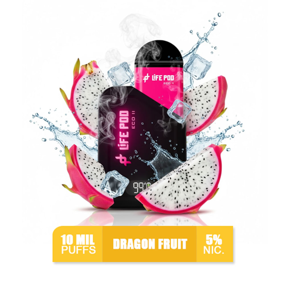 Dragon Fruit Ice Life Pod Eco 2 Kit Bateria más Pod 10k Puffs