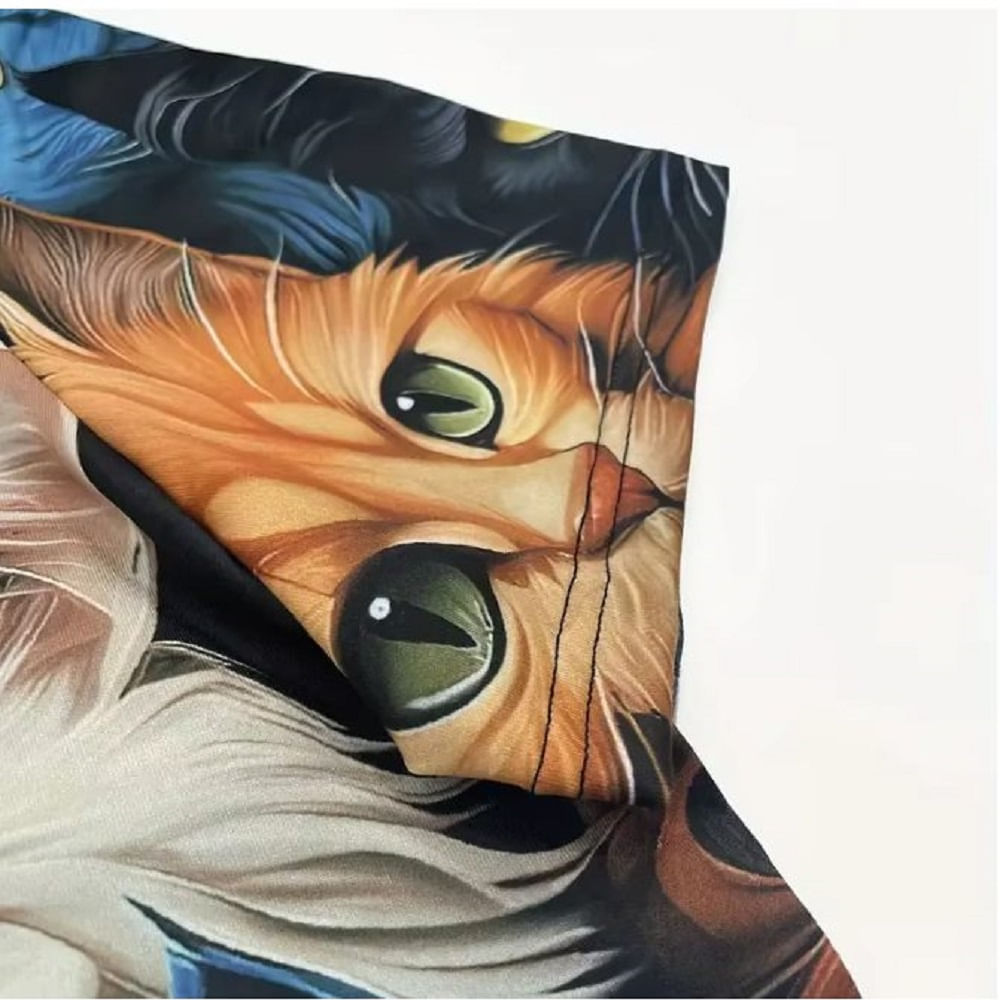 Blusa Polo Manga Corta Con Cuello Redondo Diseño Gatito - Negro-S Blusa Polo Manga Corta Con Cuello Redondo Diseño Gatito - Negro-S