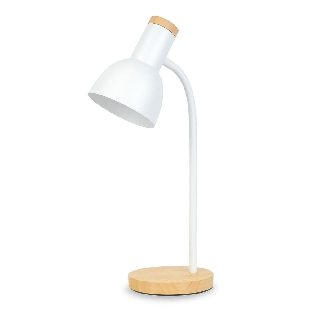 Lámpara de Escritorio LED 40W con Base de Madera Luz Blanca E27 y Cable con Interruptor LED-Y9872