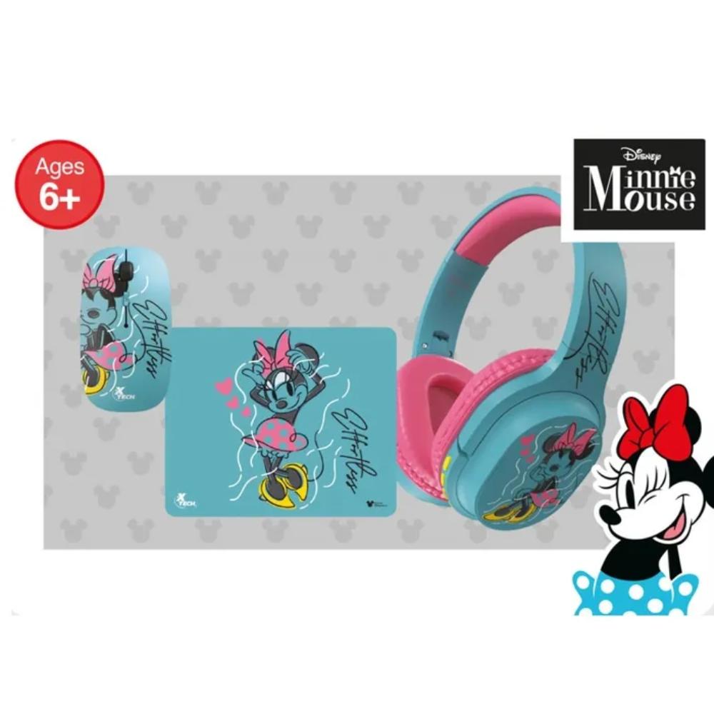 Pack Xtech Minnie 3 EN 1  Audífonos -  Mouse- Mouse PAD