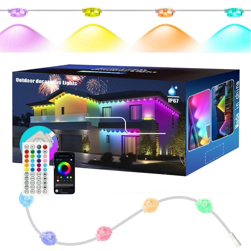 Luces LED RGB Exterior 15 m IP67 con App Bluetooth, Control Remoto y Modo Música LED-S6800-24V