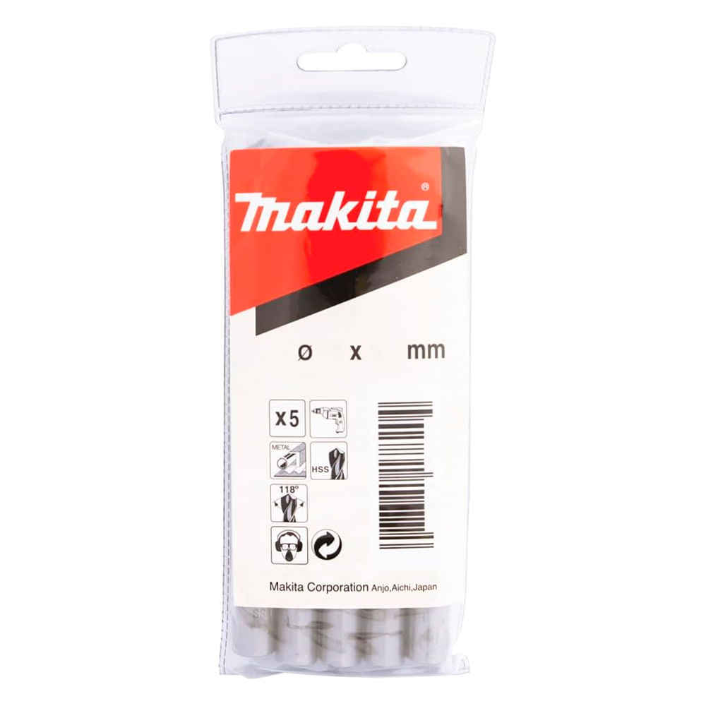 Broca para Acero Makita Hss-G 13.00 X 151 Mm. D-06644 5Pcs