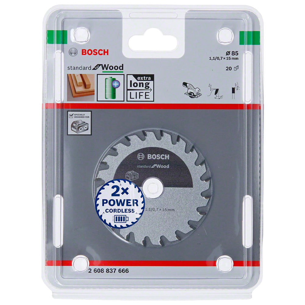 Disco de corte para 85 x 15 x 1.1mm 20D Standar For Wood Disco de Corte Bosch 85 X 15 X 1.1Mm 20D Standar For Wood