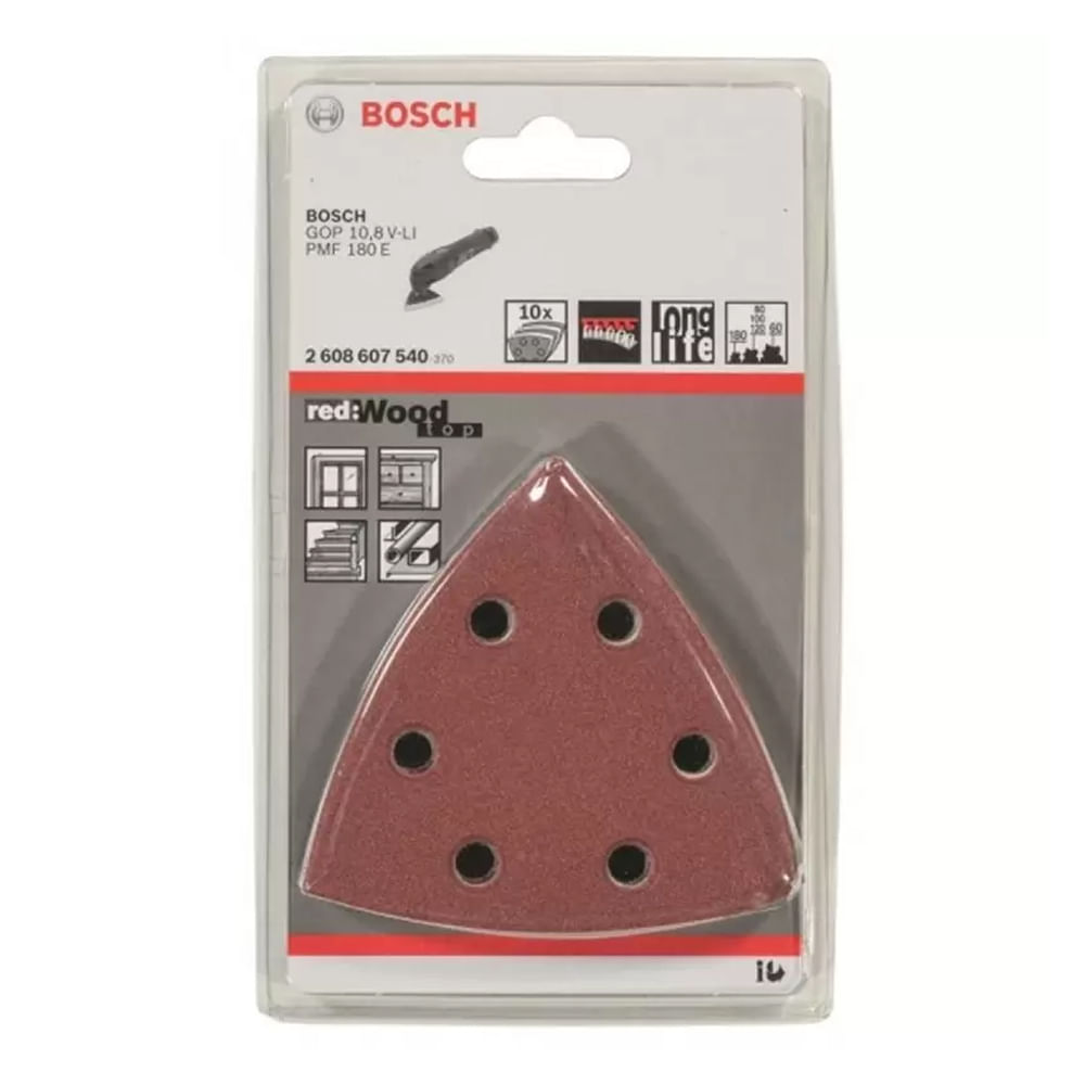 Set 10 hojas de lija Delta para Madera Bosch Set 10 Hojas Lija Madera Bosch Wood Top