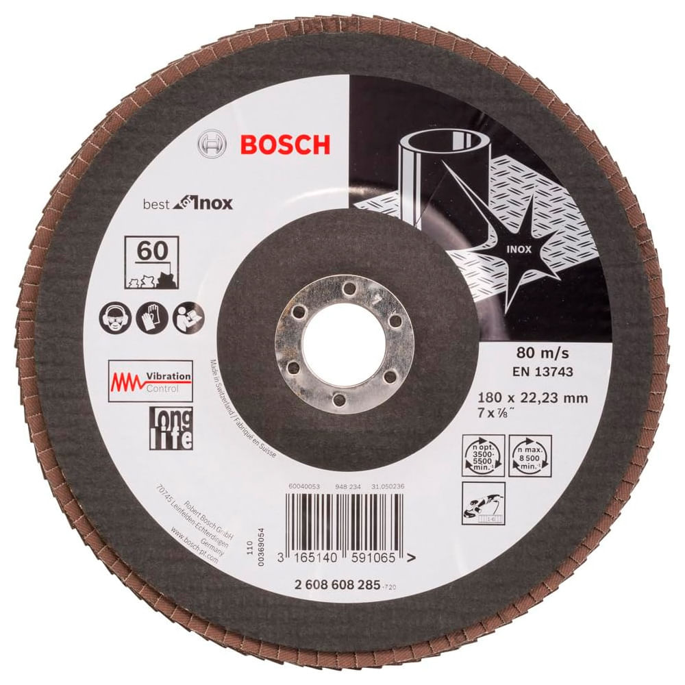 Disco Flap Best For Inox 180Mm G.60 Curvo Bosch