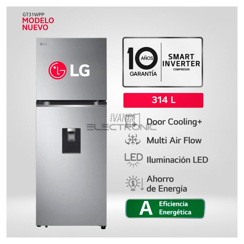 Refrigeradora LG 314 Litros GT31WPP Door Cooling Plateada