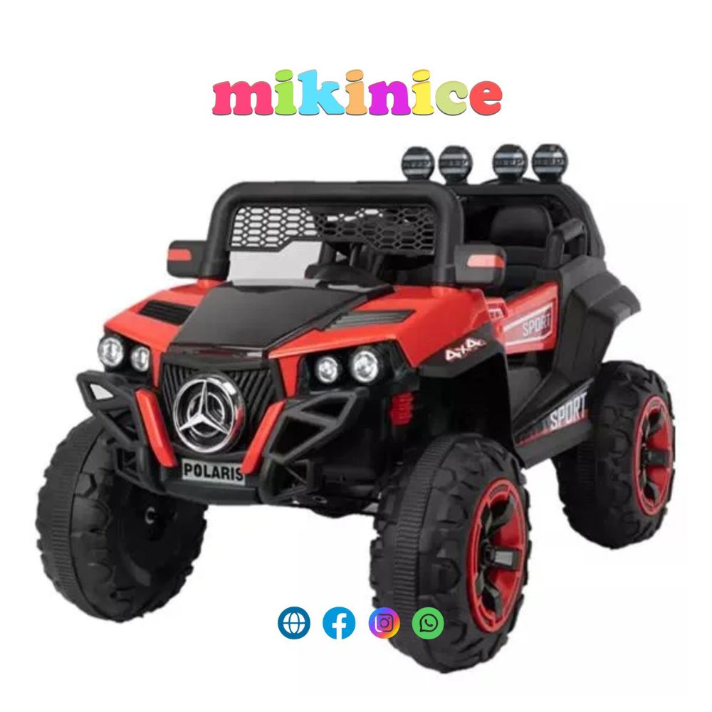 Camioneta Todo Terreno 4x4 llantas EVA  GOMA  con luces LED  musical USB bluetooth ROJO