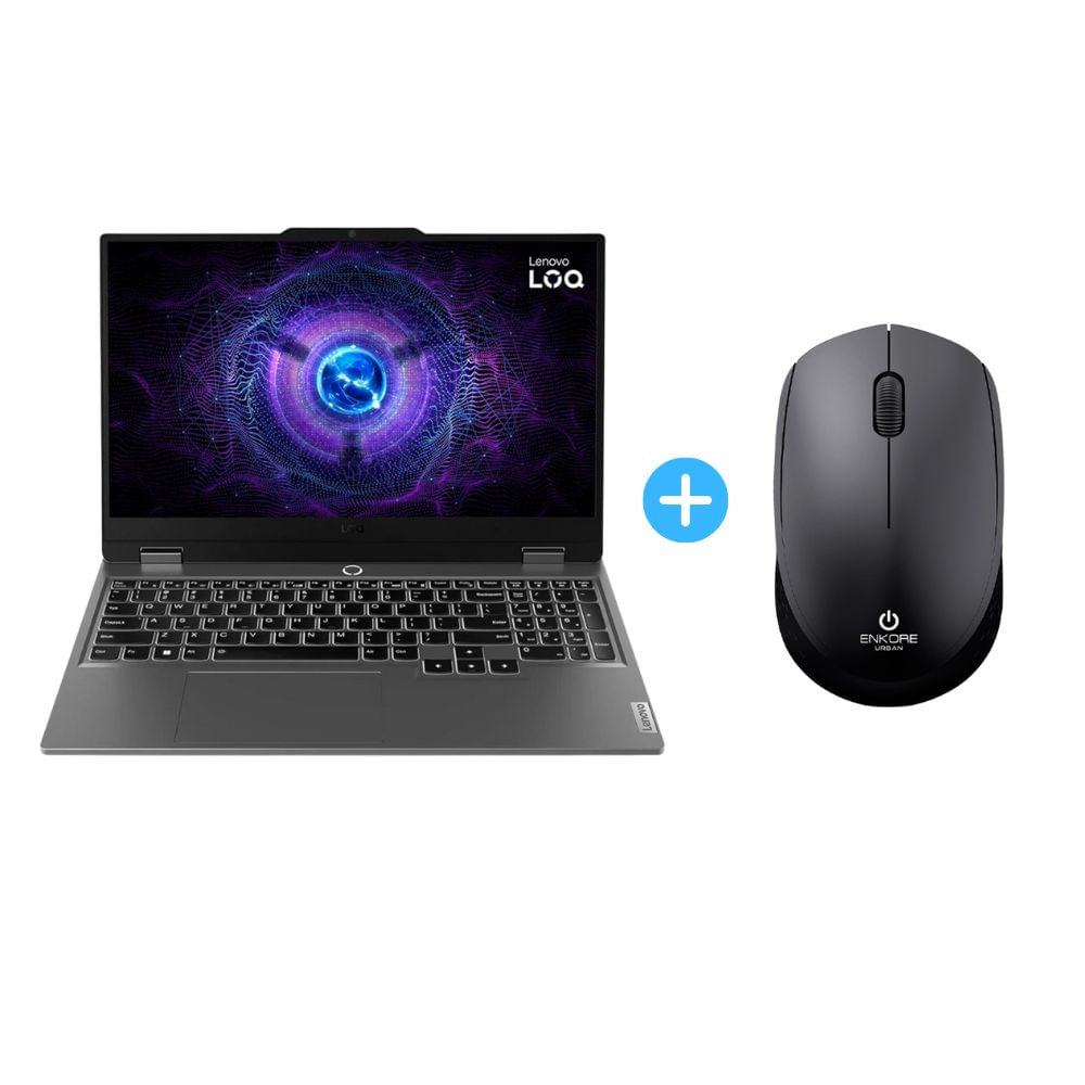 Combo Laptop Lenovo LOQ 15IRX9 Core i7 512GB 16GB RTX 4050 + Mouse Enkore URBAN 2.4GHz EKM 203K