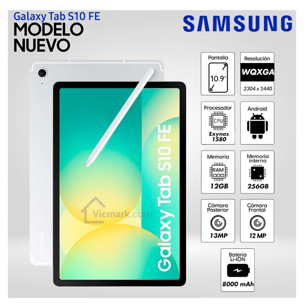 Tablet Samsung Galaxy Tab S10 FE 10.9 Pulg. WUXGA 256GB 12GB RAM SILVER