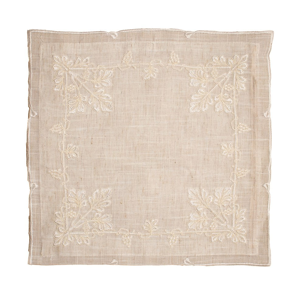 Funda para Cojín Poliéster Bordado Beige
