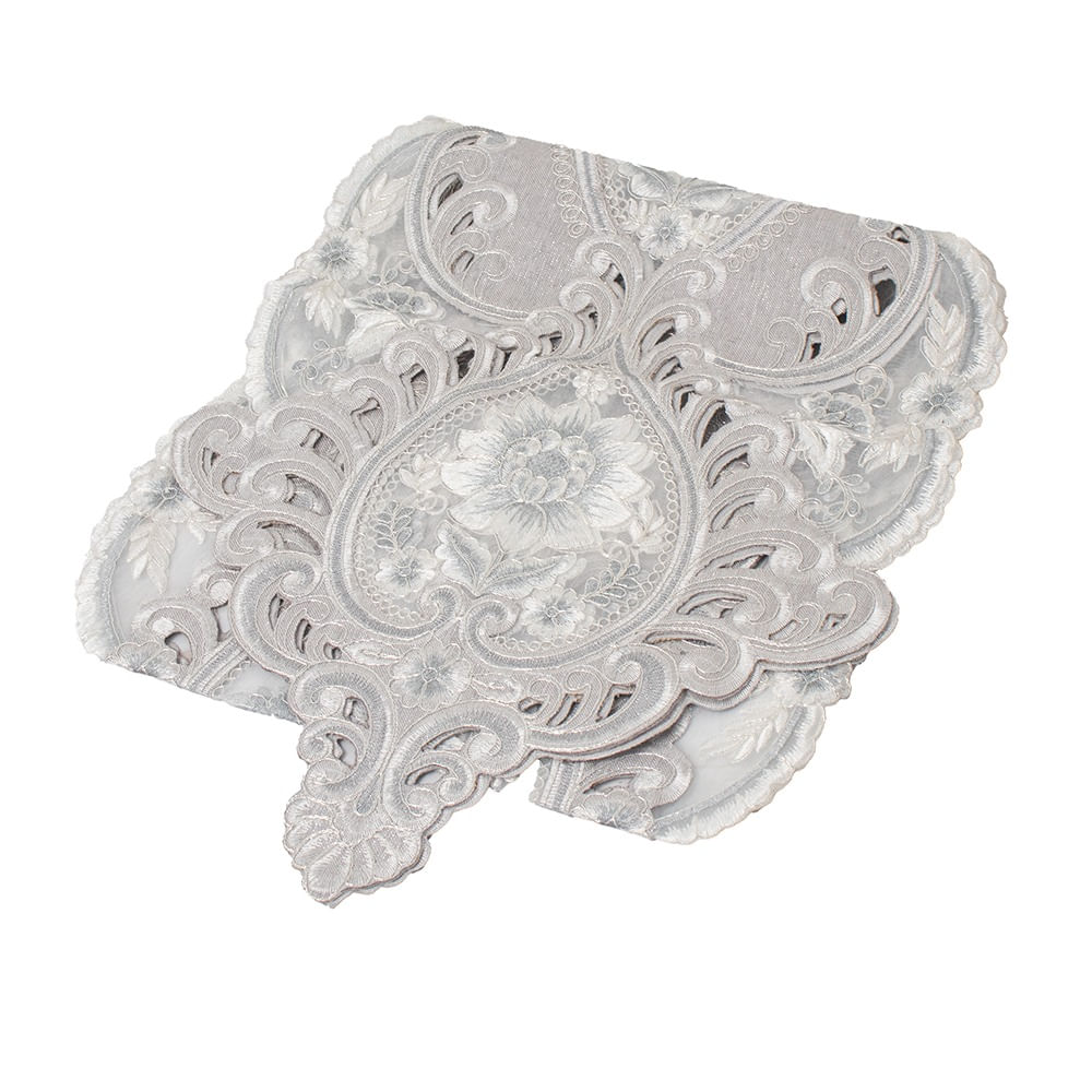 Camino 114cm Rectangular Poliéster Bordado Blanco