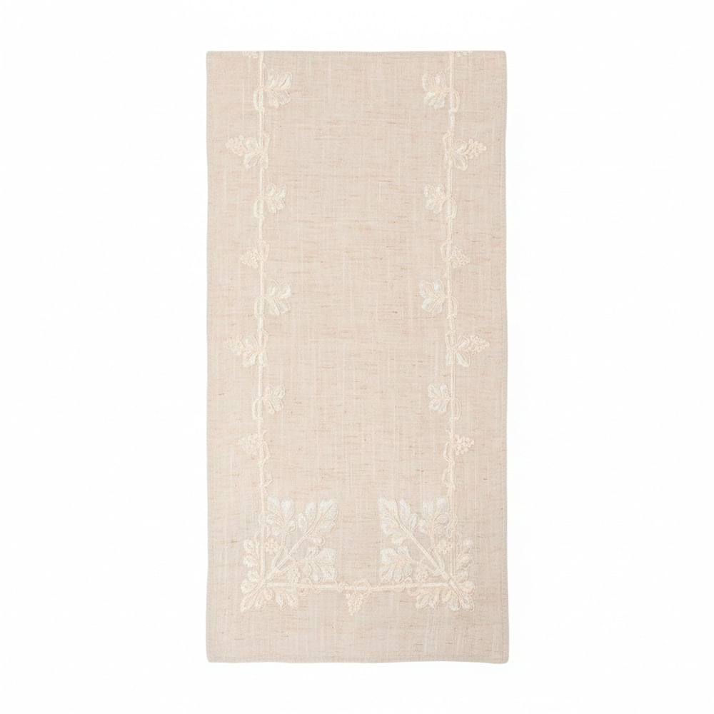 Camino 228cm Poliéster Bordado Beige