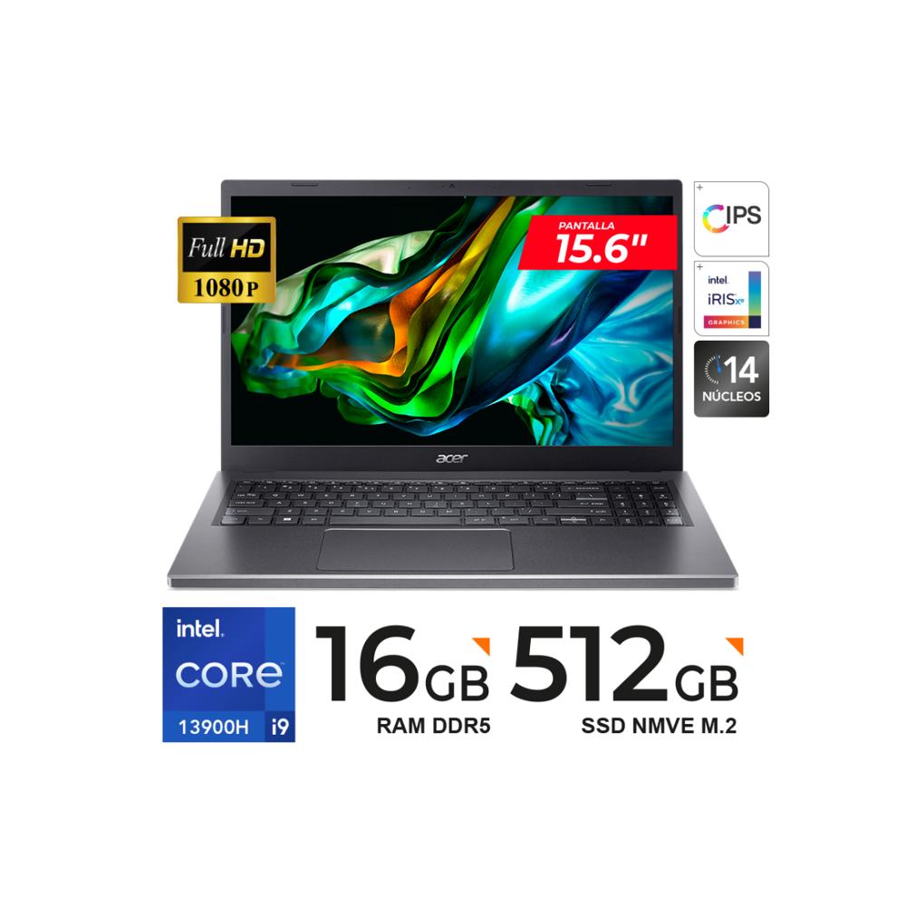LAPTOP ACER ASPIRE 5 A515 15.6 FHD IPS Core i9-13900H 16GB DDR5 512GB SSD FreeDOS