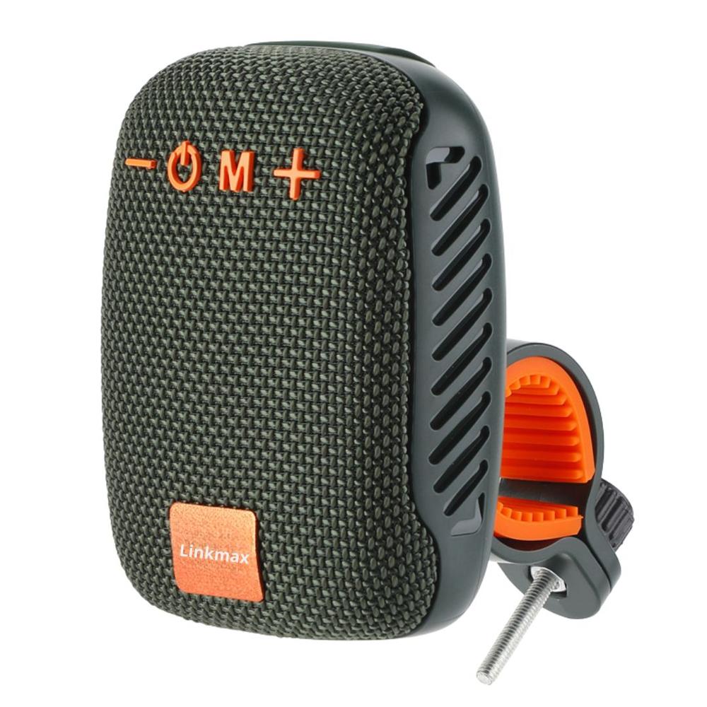 Parlante Bluetooth 5.3 para Bicicleta y Moto con Soporte Manillar, FM, TWS, USB LK-392 Verde