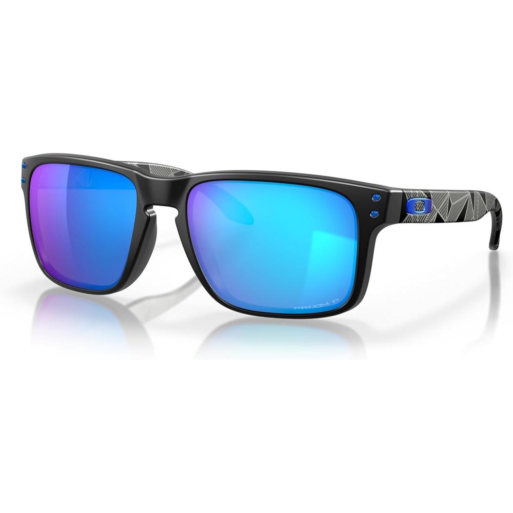 Oakley OO9102 Holbrook Gafas de Sol Polarizadas para Hombre | Black Print / Prizm Sapphire Iridium