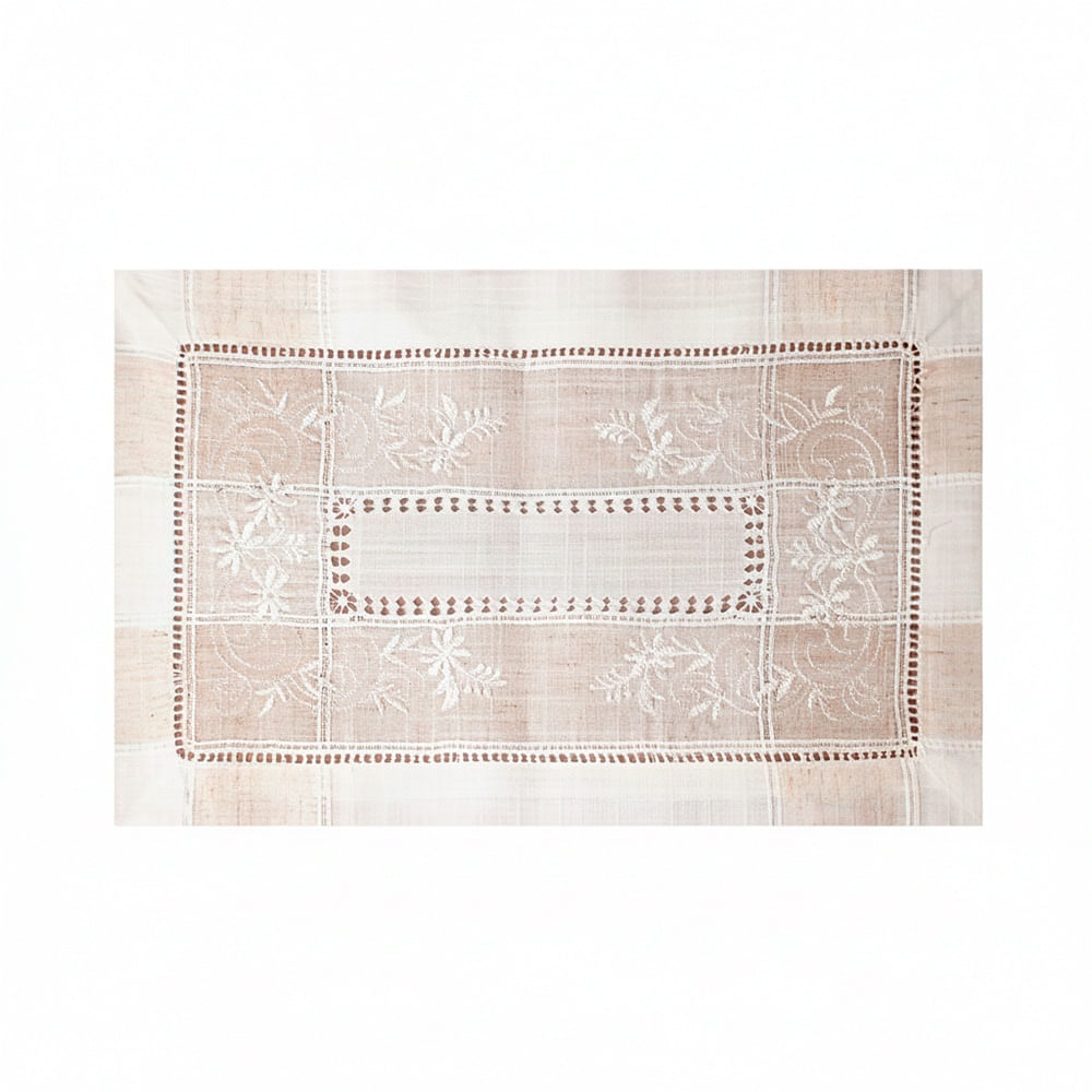 Setx2 Individuales Rectangular 45cm Poliéster Beige Blanco