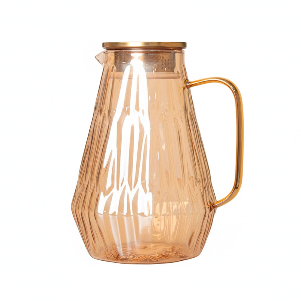 JARRA DE VIDRIO TEXTURIZADO AMBAR 22CM