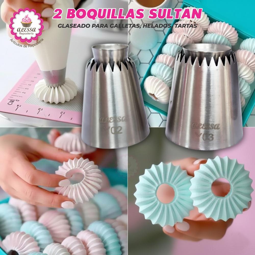Set Premium de 2 Boquillas Sultan Profesionales para Repostería