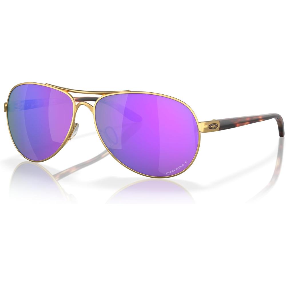 Oakley Split Time OO4129 Gafas de sol Aviator para mujer | Satin Gold / Prizm Violet