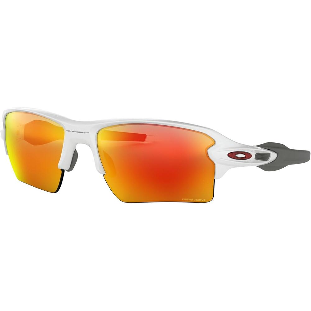 Oakley Flak 2.0 XL OO9188 Gafas de Sol para Hombre | Polished White / Prizm Ruby