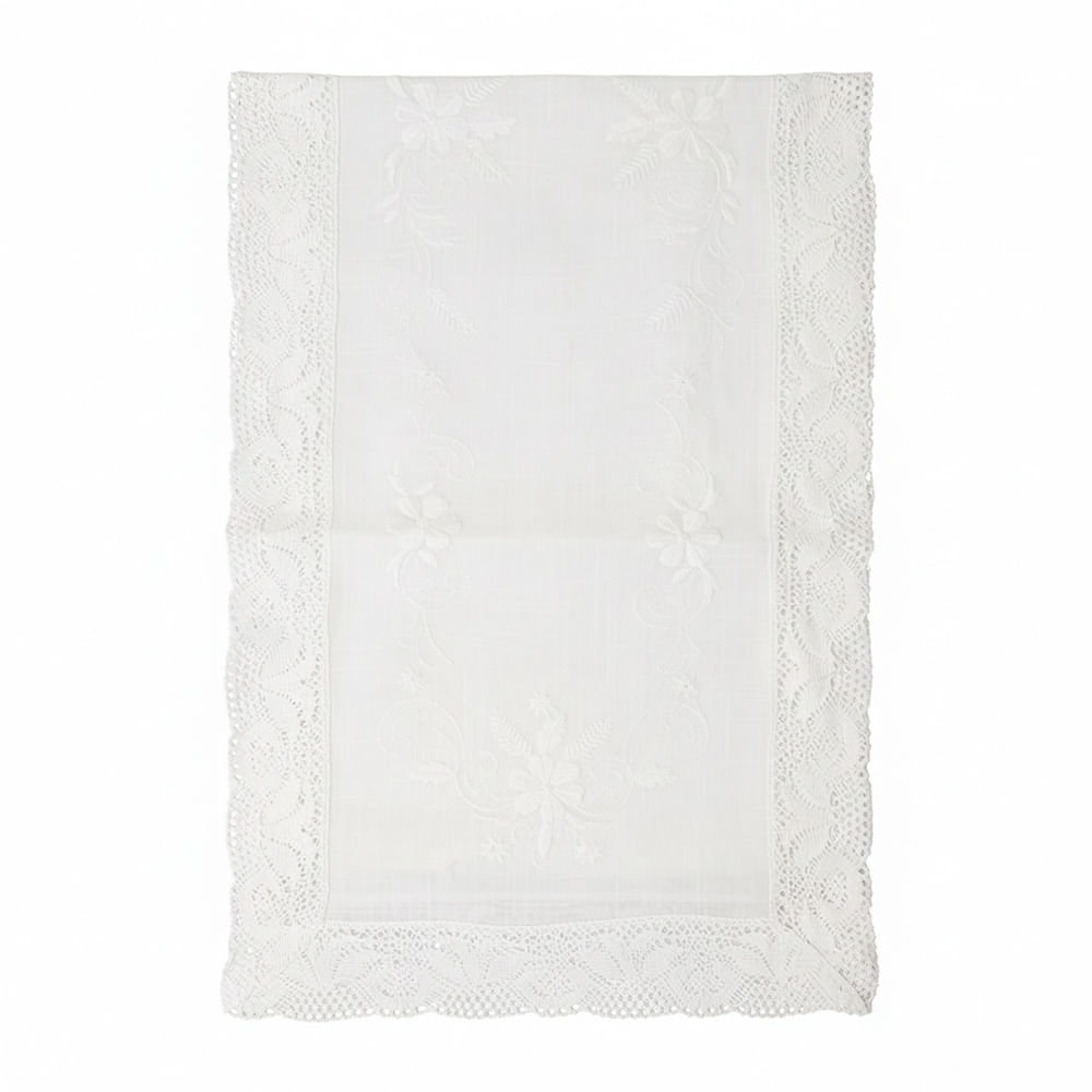Camino 91cm Blanco Poliéster con Encaje