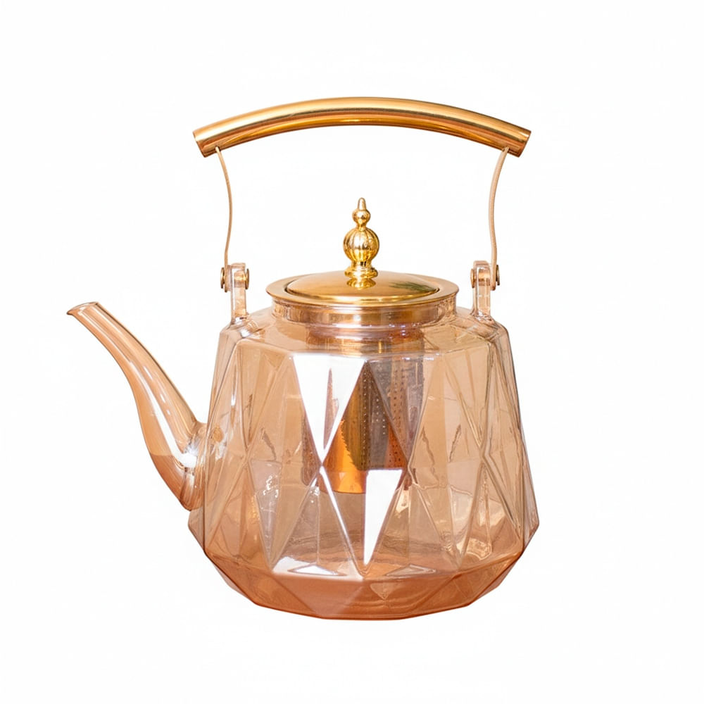 TETERA 1100ML VIDRIO AMBAR TEXTURIZADO