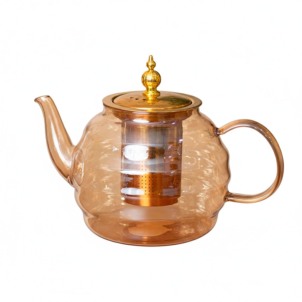 TETERA CON FILTRO VIDRIO AMBAR TEXTURIZADO