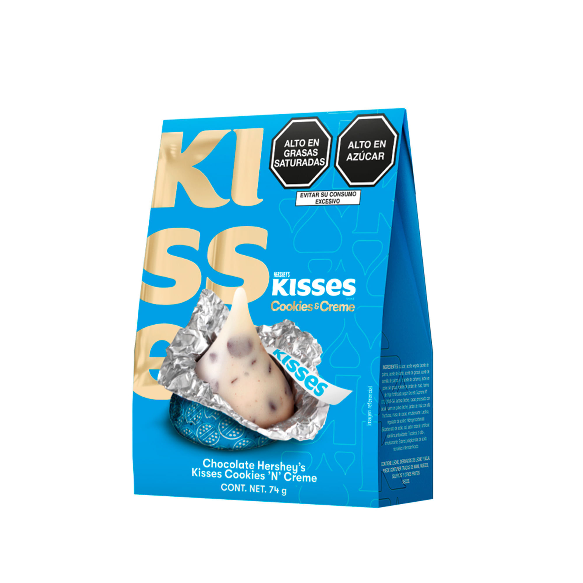 Chocolate HERSHEY'S Kisses Cookies Cream Caja 74g