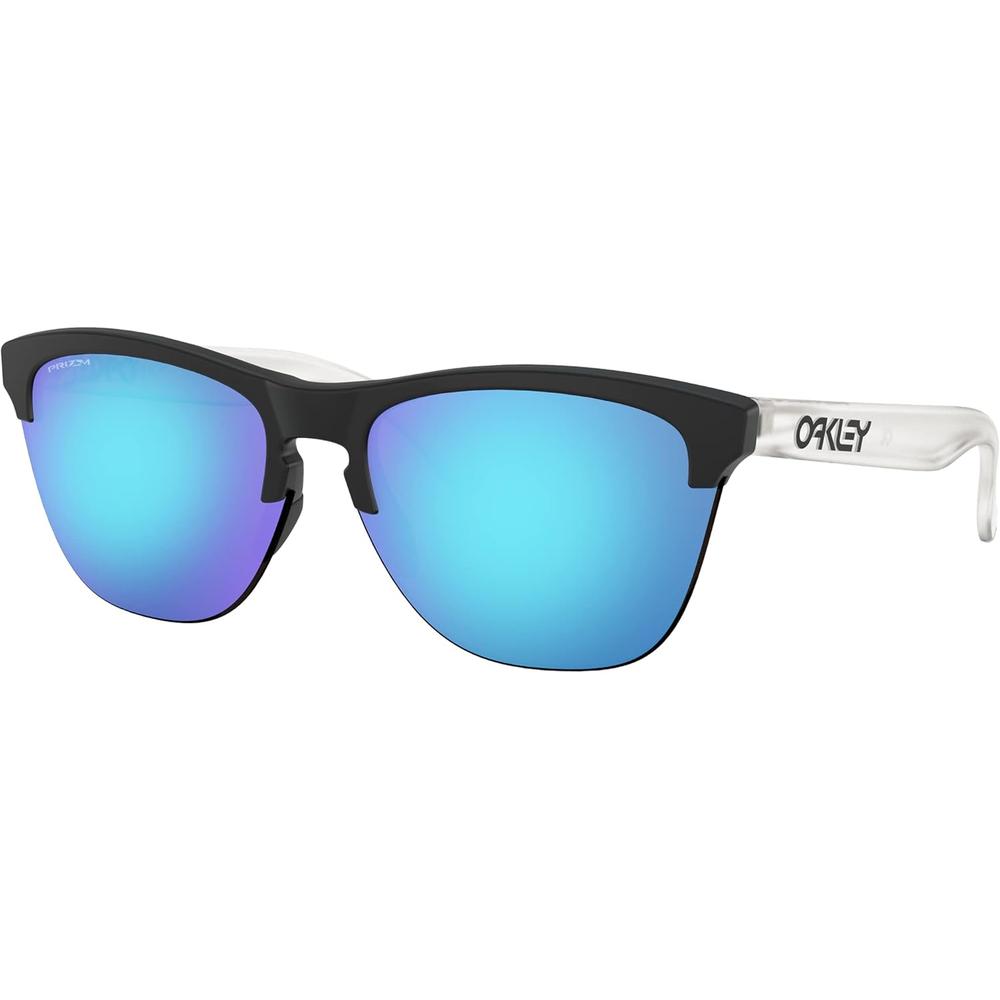 Oakley Frogskins Lite OO9374 Gafas de Sol para Hombre | Matte Black / Prizm Sapphire