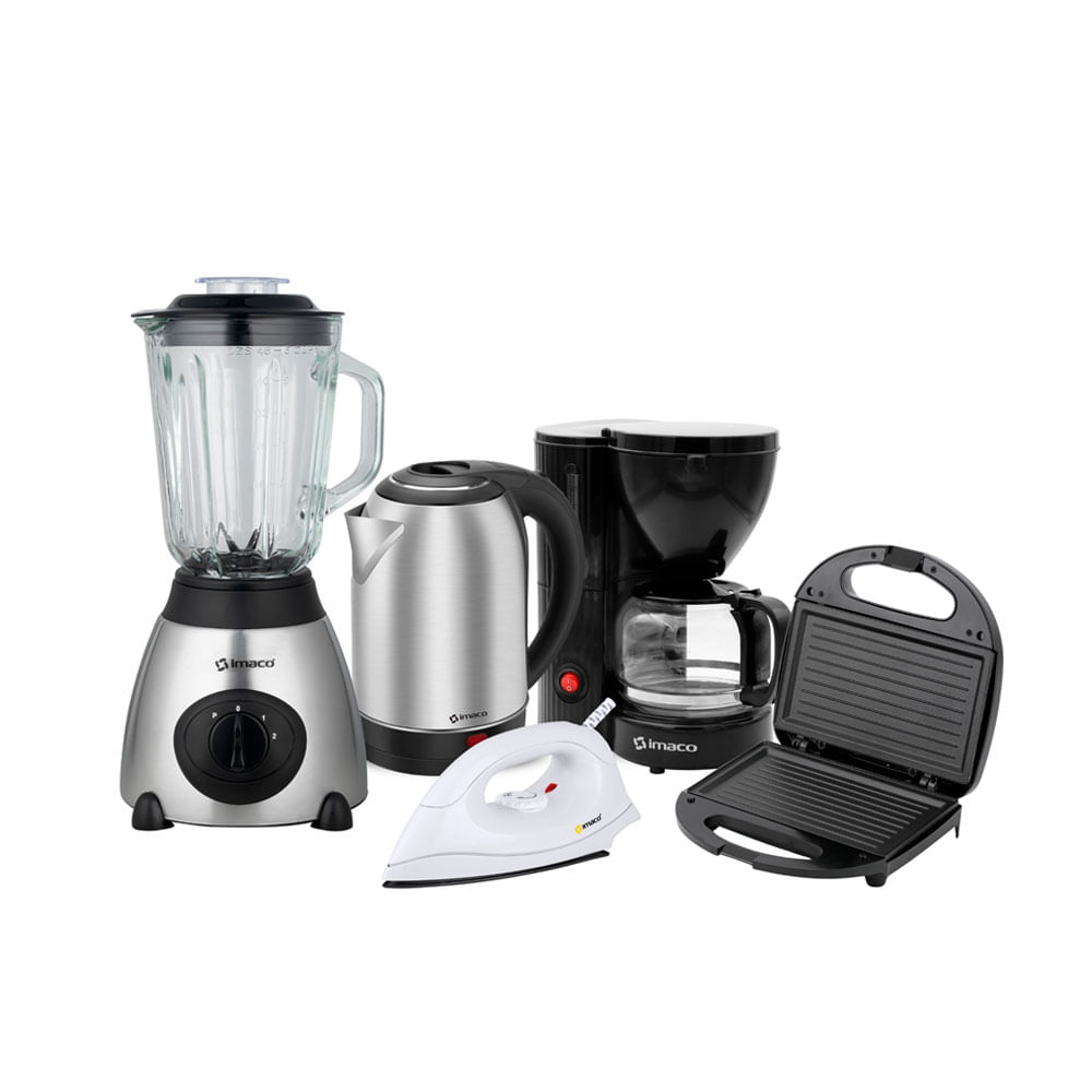 Combo Licuadora Imaco bls503 cafetera Sandiwch Grill Hervidor Plancha