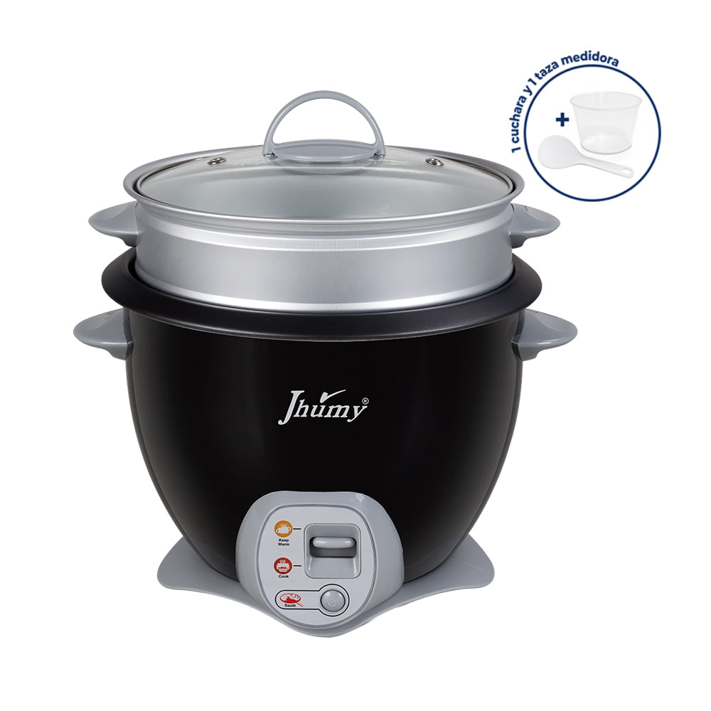 Olla arrocera con vaporera 1.8L color negro