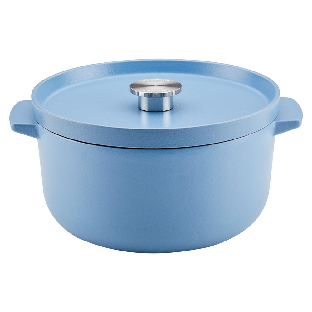 Olla tipo horno holandés KitchenAid con tapa en hierro fundido esmaltado 5.7 L - 26 cm Azul Velvet