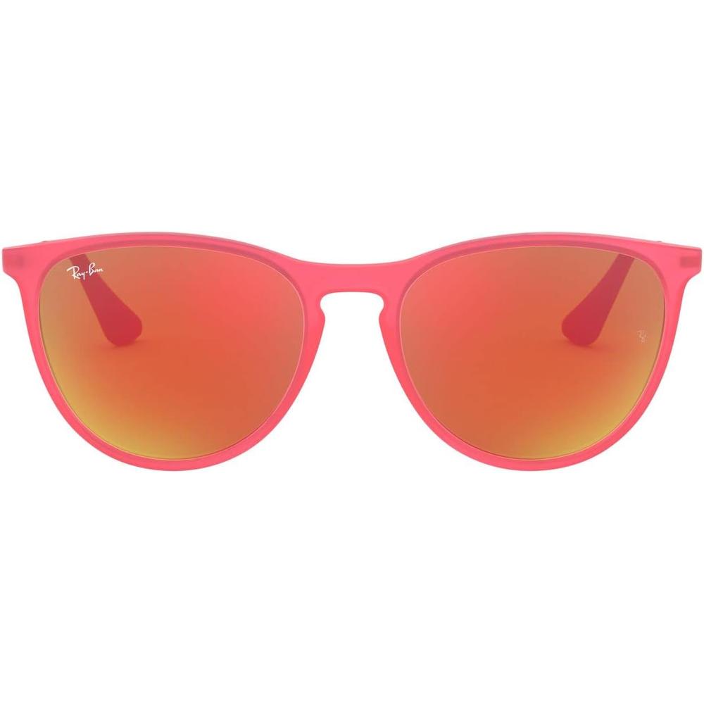 Ray-Ban Junior RJ9060S Erika Gafas de sol para niños | Fuchsia Fluorescent Rubber / Brown Orange