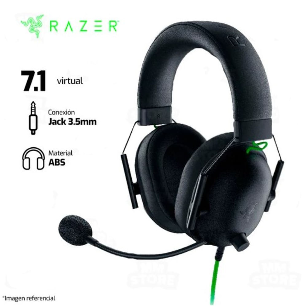 Audífono Razer Blackshark V2 X Sonido 7.1 Conexión 3.5mm Negro