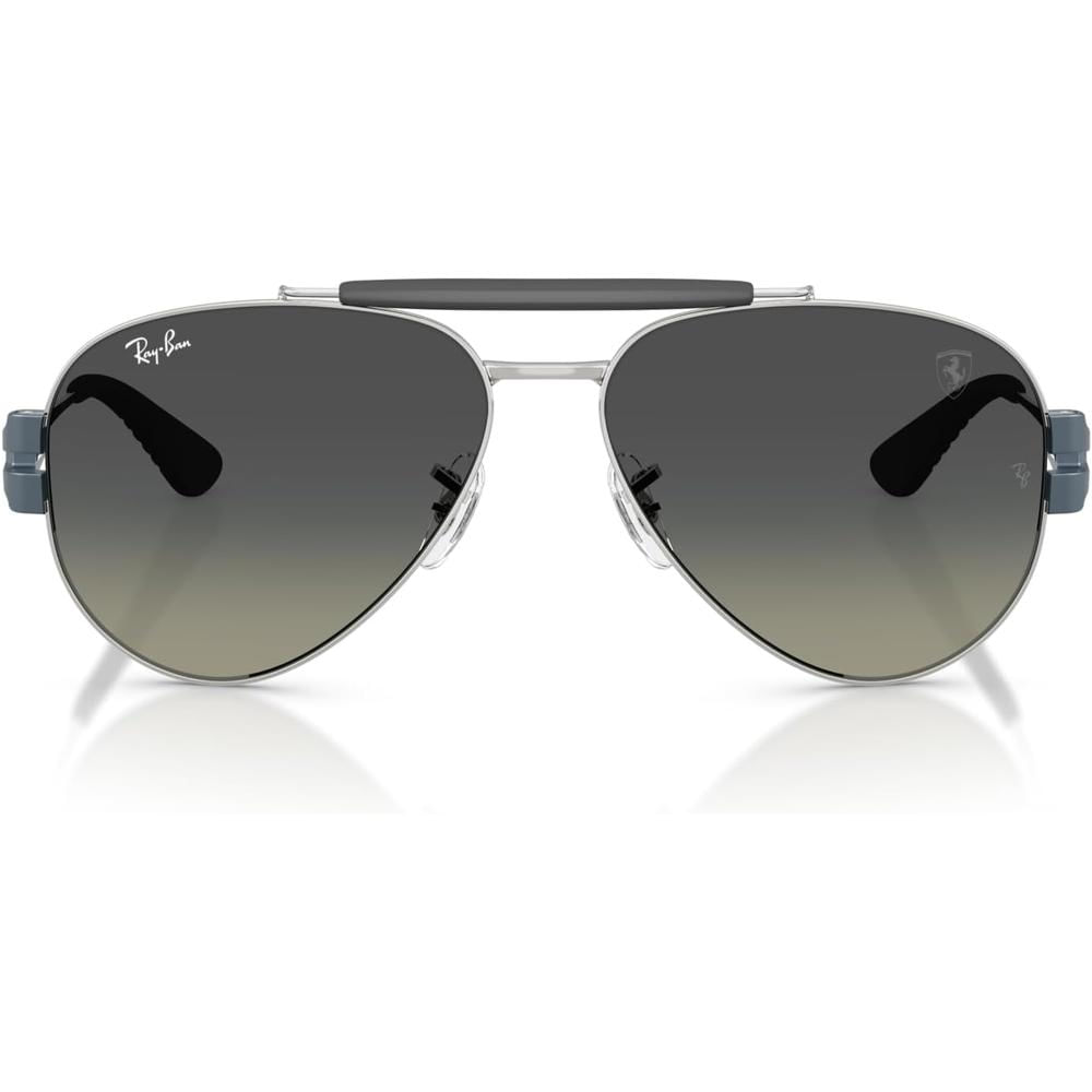 Ray-Ban RB3762M Gafas de sol redondas Scuderia Ferrari | Silver / Dark Grey / Red