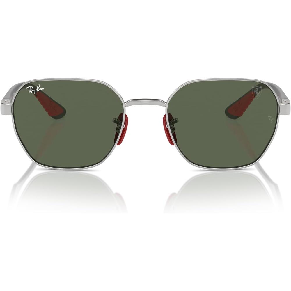 Ray-Ban RB3794M Gafas de sol cuadradas unisex Scuderia Ferrari | White / Grey Mirrored Silver