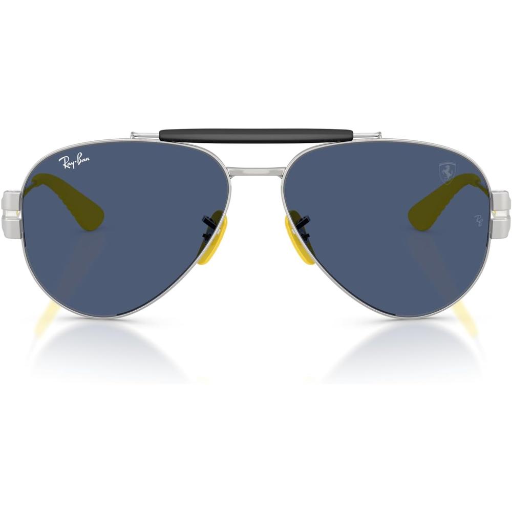 Ray-Ban RB3762M Gafas de sol redondas unisex Scuderia Ferrari | Gunmetal / Grey Mirrored Silver